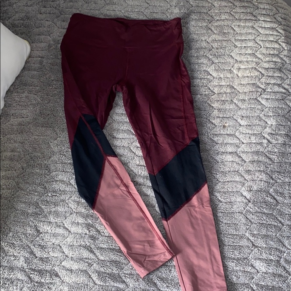Large Maroon yoga leggings